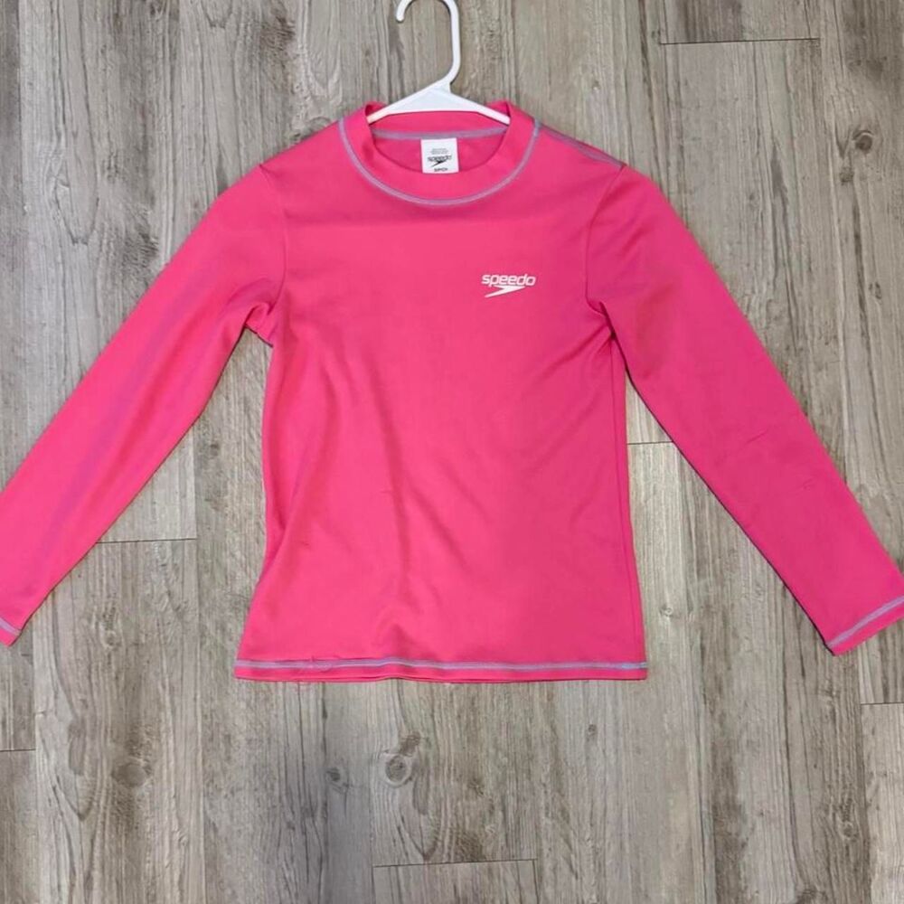 Speedo Girls Rashguard Long Sleeve Swim Shirt Pink Small S/P/CH